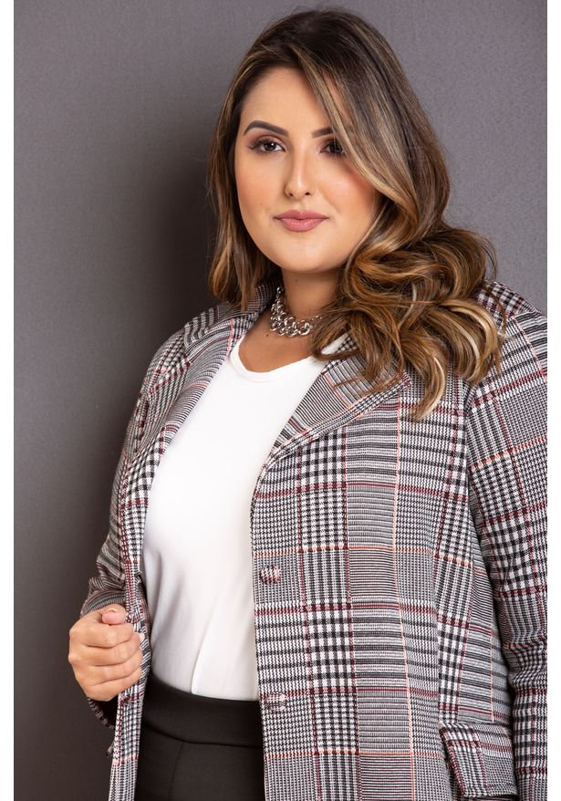 blazer xadrez plus size