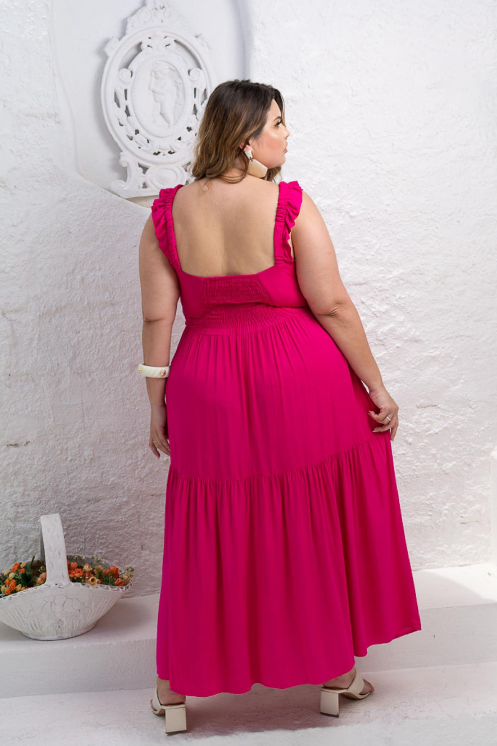 Vestido Longo Agatha Pink Plus Size - Chic e Elegante