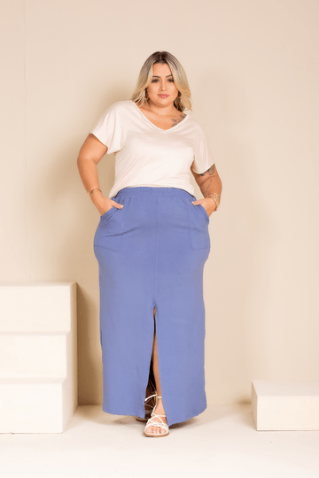 Saia-Longa-Moletinho-Plus-Size-AZUL Saia-Longa-Moletinho-Plus-Size-AZUL