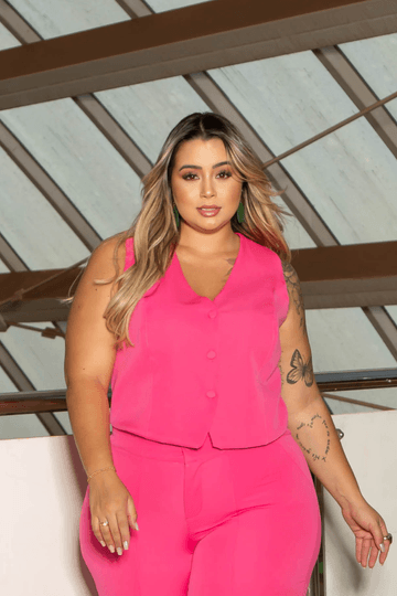 Colete-Alfaiataria-Venetta-Plus-Size-PINK Colete-Alfaiataria-Venetta-Plus-Size-PINK