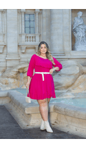 Vestido-Gingado-Manga-7-8-Plus-Size-PINK