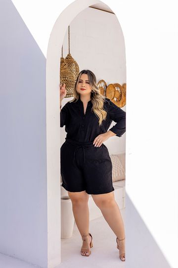 Shorts-Alfaiataria-Slub-Armani-Bordado-Plus-Size-PRETO