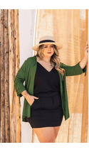 Camisa-Feminina-C--Franzido-Na-Manga-Plus-Size-VERDE