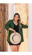 Camisa-Feminina-C--Franzido-Na-Manga-Plus-Size-VERDE