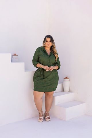 Vestido-Chemise-Slub-Armani-Bordado-plus-Size-VERDE