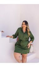 Vestido-Chemise-Slub-Armani-Bordado-plus-Size-VERDE