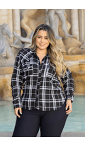 Camisa-Manga-Longa-Flanelado-Escocia-Plus-Size-XADREZ-PRETO