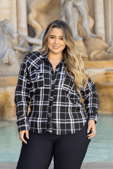 Camisa-Manga-Longa-Flanelado-Escocia-Plus-Size-XADREZ-PRETO