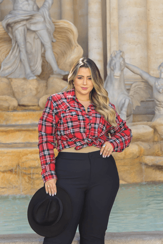 Camisa-Manga-Longa-Flanelado-Escocia-Plus-Size-XADREZ-VERMELHO