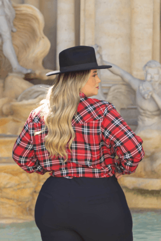 Camisa-Manga-Longa-Flanelado-Escocia-Plus-Size-XADREZ-VERMELHO