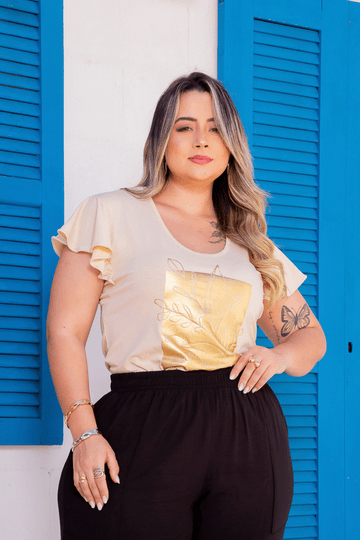 T-Shirt-Marcela-Silk-Plus-Size-BEGE-CLARO T-Shirt-Marcela-Silk-Plus-Size-BEGE-CLARO