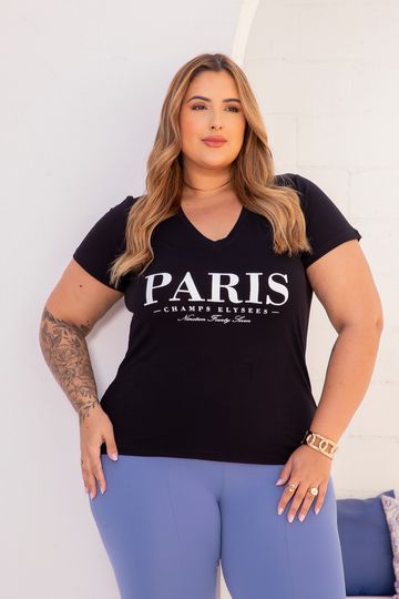 T-Shirt-Jaqueline-Silk-Paris-Plus-Size-PRETO T-Shirt-Jaqueline-Silk-Paris-Plus-Size-PRETO