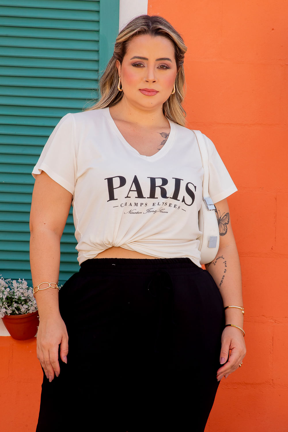 T-Shirt Jaqueline Silk Plus Size OFF WHITE