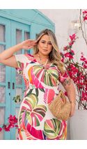 Vestido-Longo-Amarril-Hortensia-Malha-Plus-Size-FUNDO-BEGE-COM-FOLHAGEM