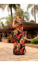 Vestido-Longo-Amarril-Hortensia-Malha-Plus-Size-FUNDO-PRETO-COM-FOLHAGEM