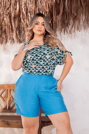 Blusa-Manga-Morcego-Amarracao-Plus-Size-FUNDO-VERDE Blusa-Manga-Morcego-Amarracao-Plus-Size-FUNDO-VERDE