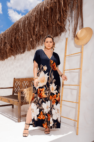 Vestido-Longo-Gisele-Malha-Barrado-Plus-Size-FLOR-FUNDO-PRETO-BARRADO