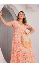 Vestido-Longo-Laise-Recortes-Plus-Size-BRANCO-COM-LARANJA Vestido-Longo-Laise-Recortes-Plus-Size-BRANCO-COM-LARANJA