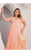 Vestido-Longo-Laise-Recortes-Plus-Size-BRANCO-COM-LARANJA Vestido-Longo-Laise-Recortes-Plus-Size-BRANCO-COM-LARANJA