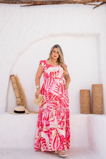 Vestido-Longo-Adriele-Entremeio-Plus-Size-FUNDO-ROSA-ESTAMPA-VERMELHA