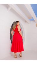Vestido-Midi-Aruba-Decote-Quadrado-Plus-Size-VERMELHO Vestido-Midi-Aruba-Decote-Quadrado-Plus-Size-VERMELHO