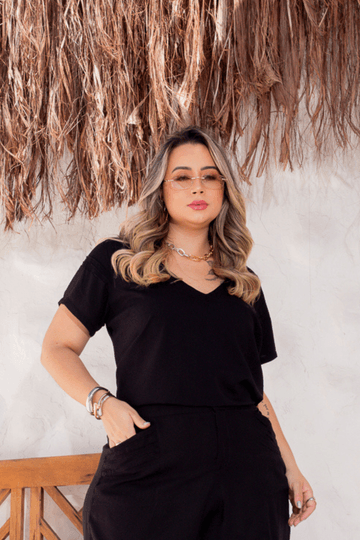 Blusa-Maya-Nervuras-Viscose-Plus-Size-PRETO Blusa-Maya-Nervuras-Viscose-Plus-Size-PRETO