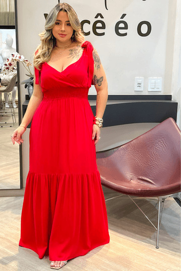 Vestido-Longo-Elisabeth-Com-No-e-Babado-Plus-Size-VERMELHO Vestido-Longo-Elisabeth-Com-No-e-Babado-Plus-Size-VERMELHO