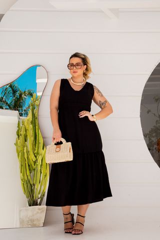 Vestido-Midi-Aruba-Decote-Quadrado-Plus-Size-PRETO