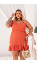 Vestido-Curto-Malha-Mash-Plus-Size-TELHA Vestido-Curto-Malha-Mash-Plus-Size-TELHA