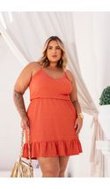 Vestido-Curto-Malha-Mash-Plus-Size-TELHA Vestido-Curto-Malha-Mash-Plus-Size-TELHA